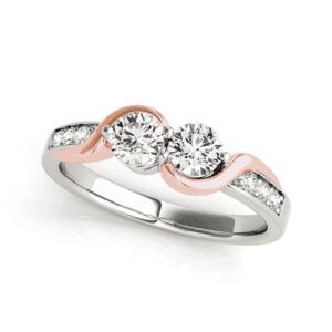 Dual Solitaires with Rose Gold Accents