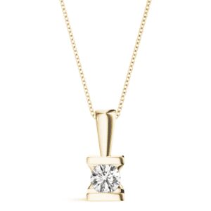 Channel Set Solitaire Pendant